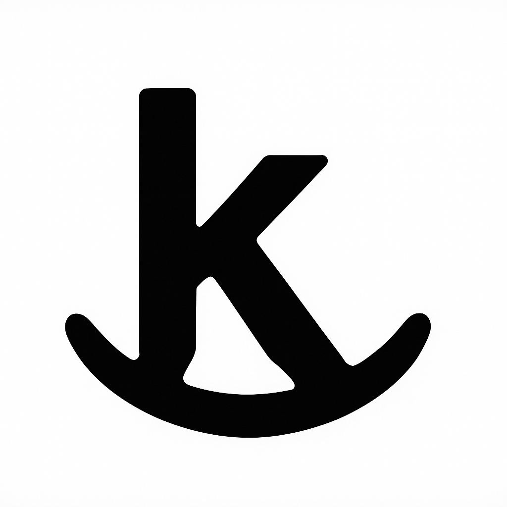 Black livestock brand design of a bold CV, drawn in simple black and white style